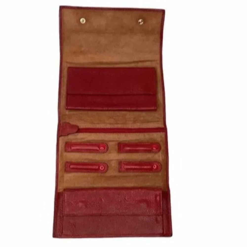 Gigliod'Oro Italian Leather Tri-Fold Wallet Burgundy Oxblood Fold Over Organizer - Picture 1 of 9